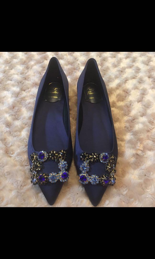 平底閃閃方扣鞋roger Viver 婚鞋shoes Dior Chanel Celine Loewe 女裝 女裝鞋 Carousell