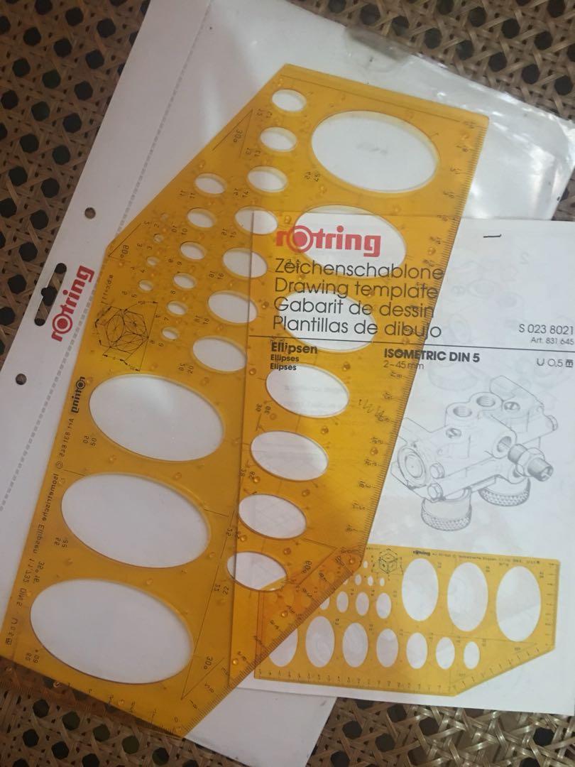 Rotring Isometric Ellipse Template Hobbies Toys Stationary Craft
