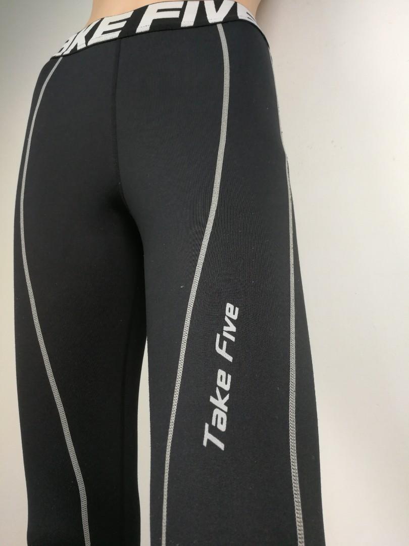 S TAKE Five Compression Thermal Base Layer Black Tights Pants
