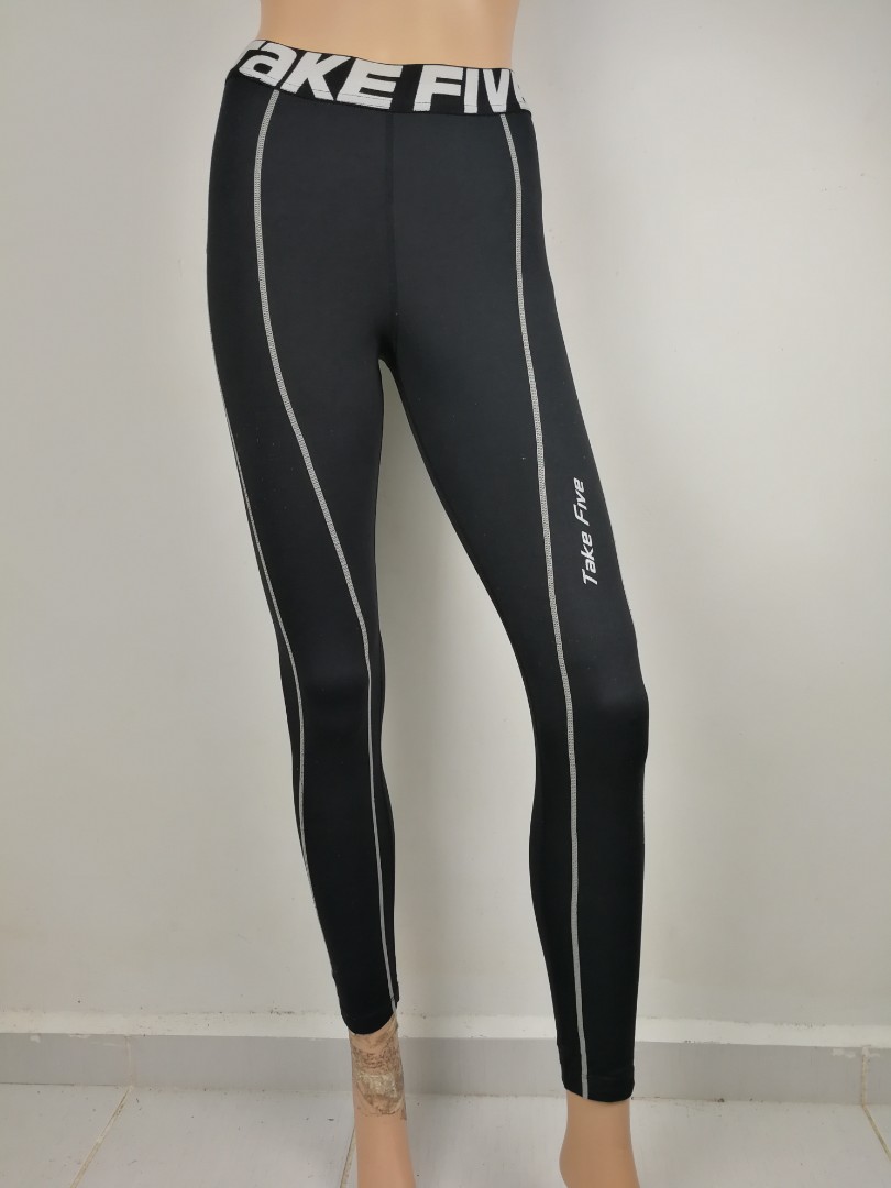 S TAKE Five Compression Thermal Base Layer Black Tights Pants