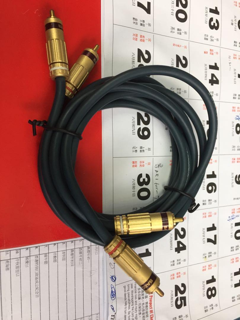SAEC STRESS FREE 99.99997％ Cu LINE CABLE SAEC stress free 99.99997 cu line RCA cable 1.5 meter, 手提