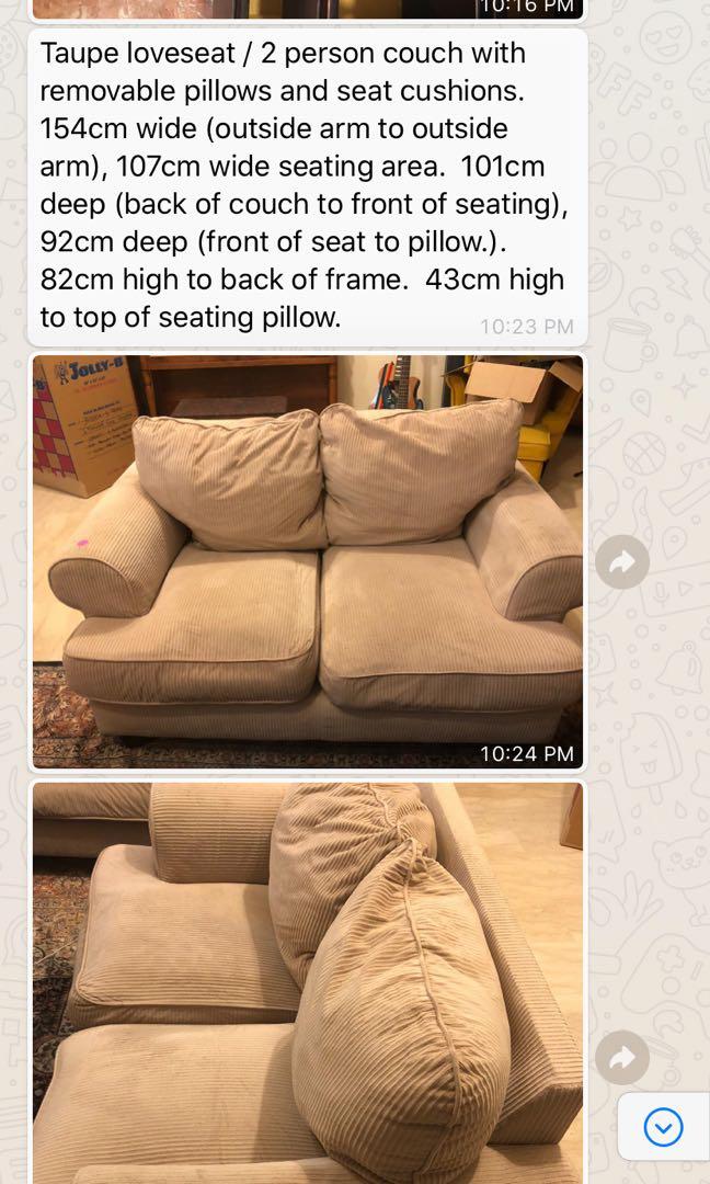 Sofa Set (Category: Free Items) located in Singapore. Submitted by montgomery98 (Listing ID 1020808951, Image 2). Description: 2 smaller couches and 1 larger couch . Self collect Woodlands.