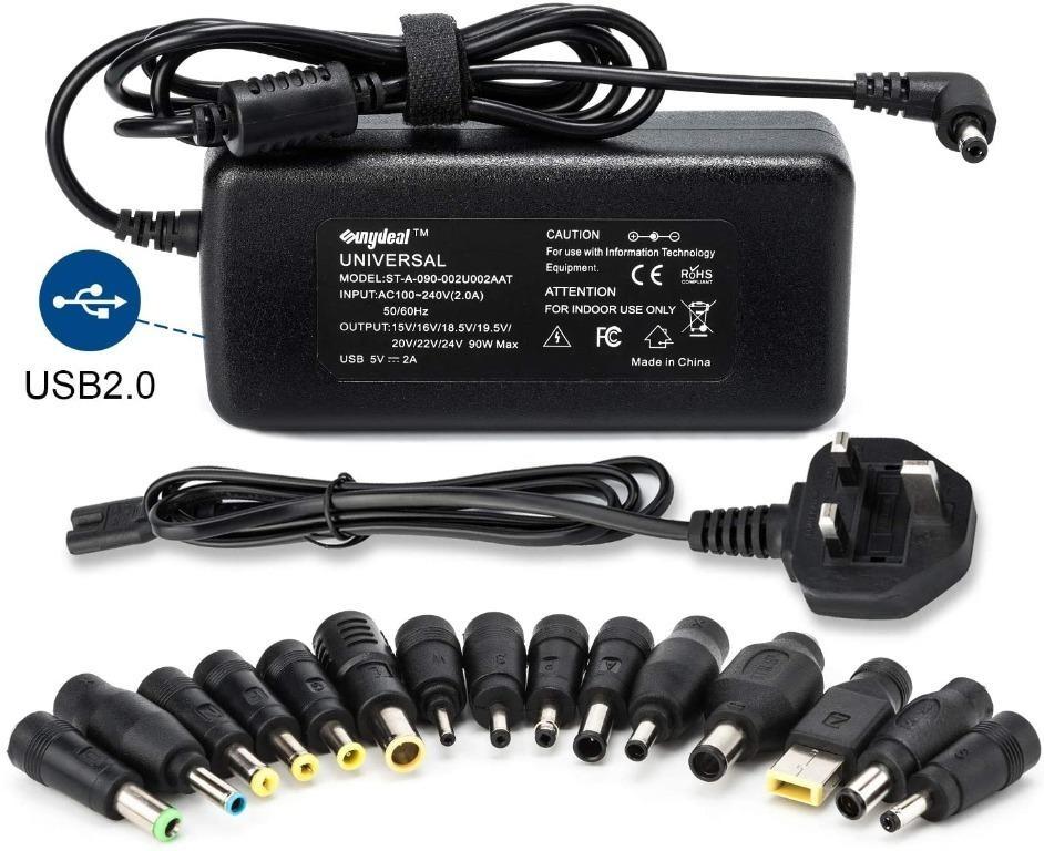 Sunydeal 90w Universal Laptop Charger Ac To Dc 15v 24v Power Adapter With Usb Charging Port 0722