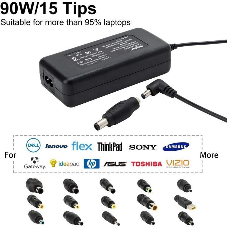 Sunydeal 90W Universal Laptop Charger AC to DC 15V-24V