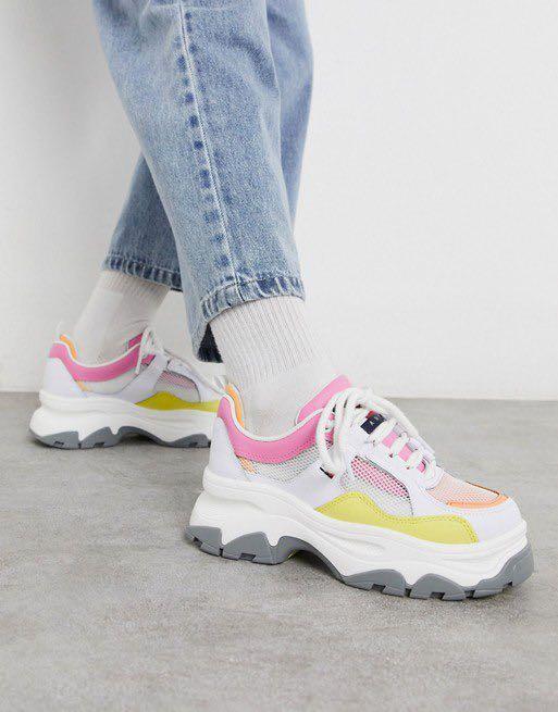 White and hotsell grey chunky trainers