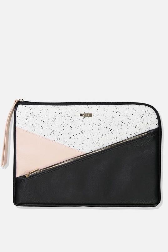 Typo premium marble laptop case pink black white Luxury Bags