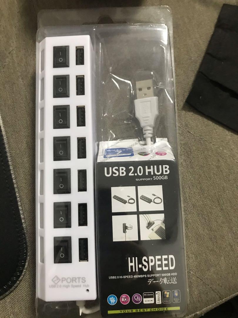 USB 2.0 Hub - 7 Ports Hi-Speed, Computers & Tech, Parts & Accessories ...