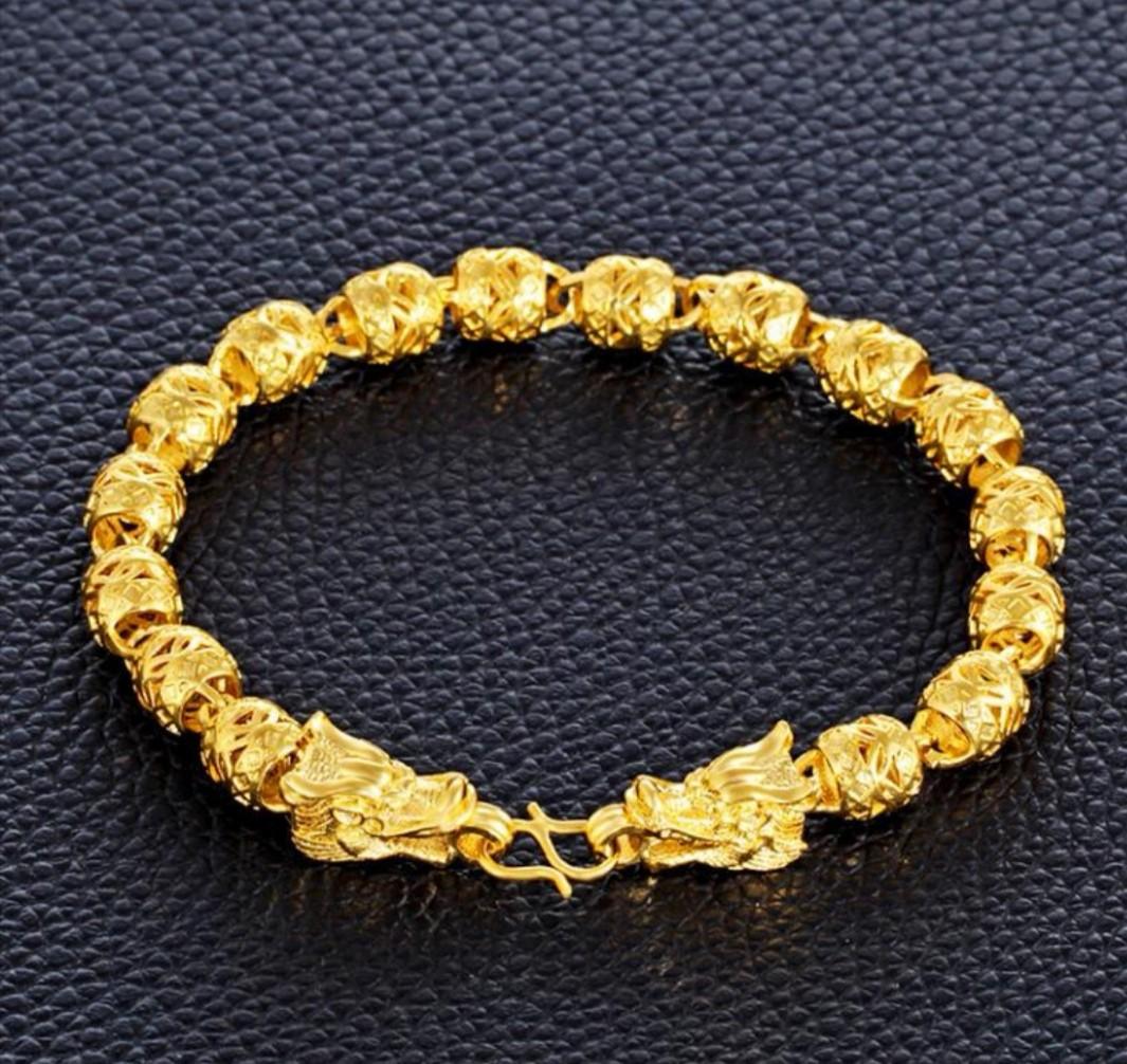 Used 24k gold plated stainless Steel bracelet, Men's Fashion