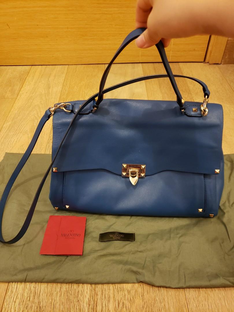 valentino blue studded bag