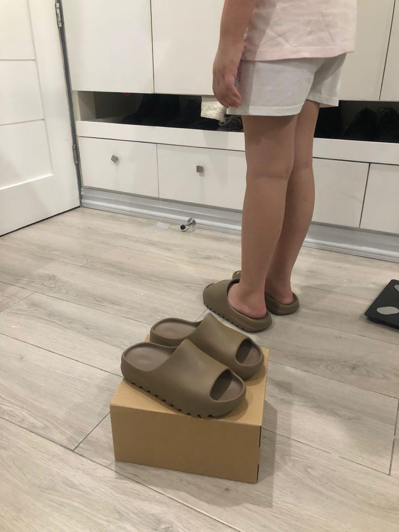 yeezy slides brown womens