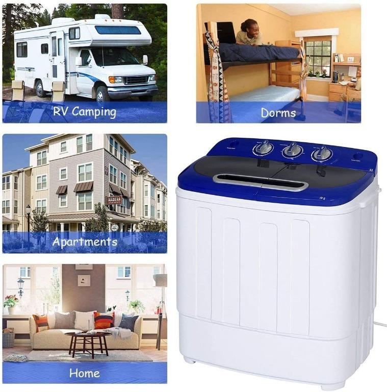 YK3XW Display4top Portable Compact Mini Twin Tub Washing Machine and