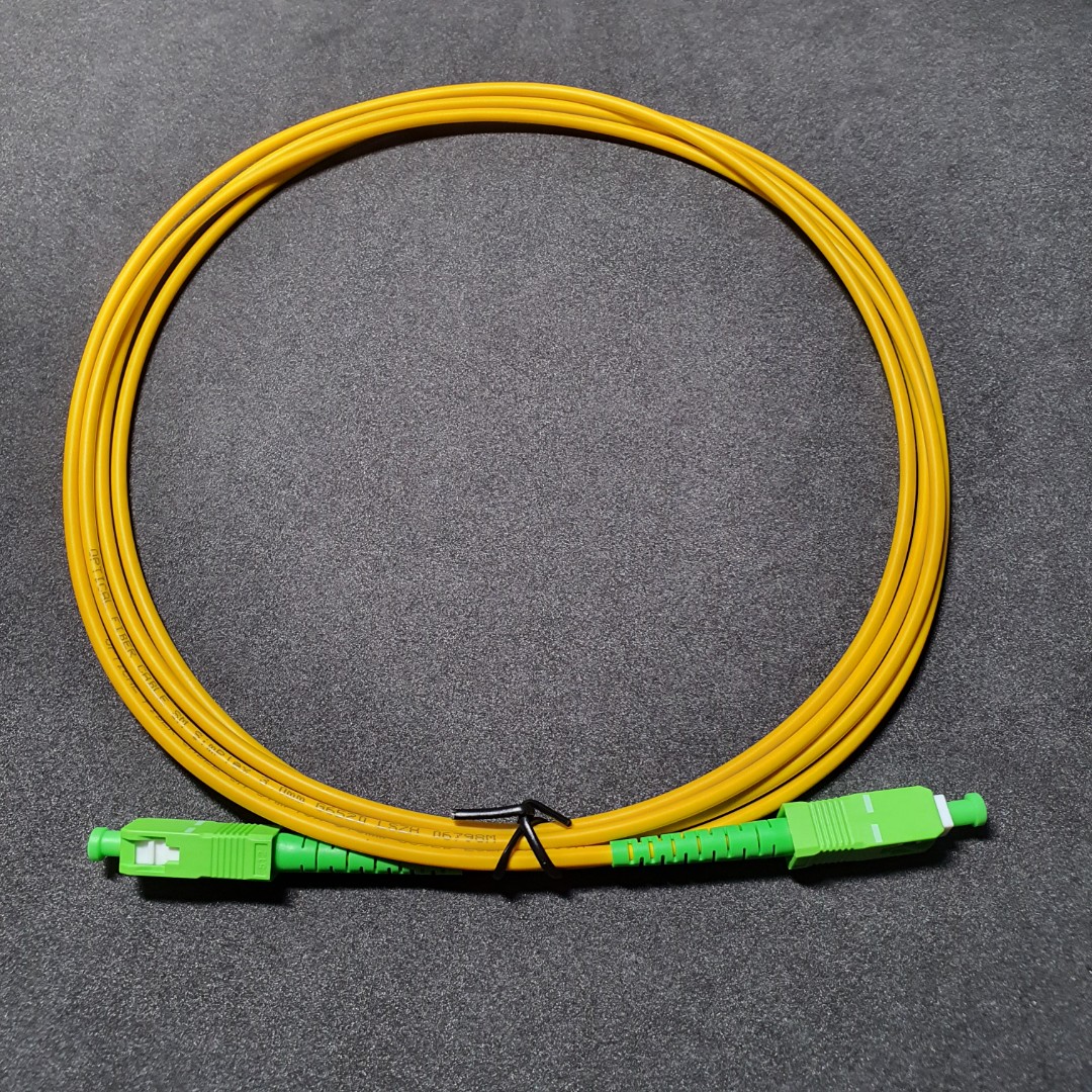 2M SC APC to APC Simplex Single Mode 3.0mm Fiber Optic Patch Cord Cable .