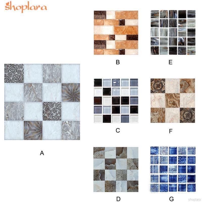 6 Pieces Diy Simulation Wall Tile Waterproof Wallpaper Furniture
