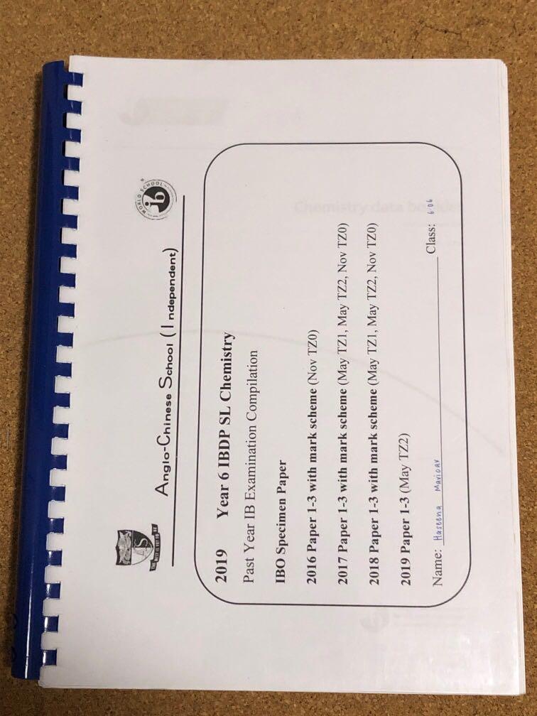Acsi Ib Year 6 Sl Chemistry Last Year Ib Exam Papers Books Stationery Textbooks Tertiary On Carousell