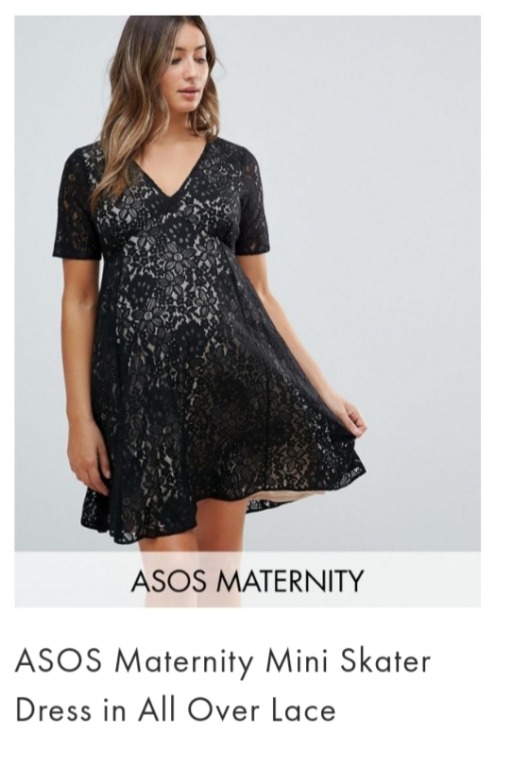 asos black lace maternity dress