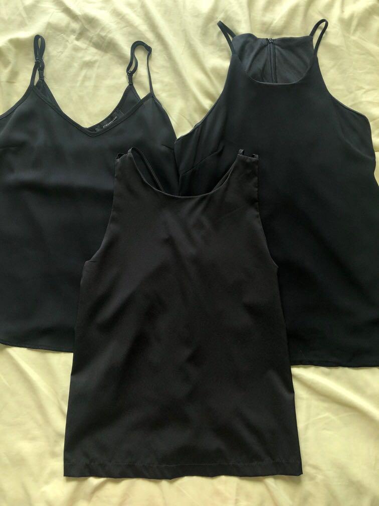 Assorted Black Basic Tops (Category: Other Tops) located in Singapore. Submitted by ohnoparsley (Listing ID 1021121799, Image 1). Description: Assortment of black tops - vneck, scoop neck and halter neck More photos available for serious buyers $6 each! Postage +$1.