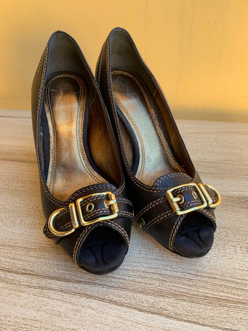 Coach peep toe heels discount
