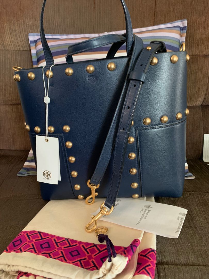 tory burch block t stud tote