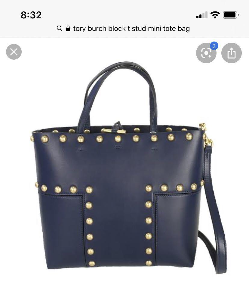 Tory burch block t stud tote outlet