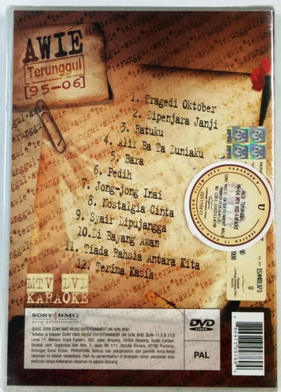 Awie Wings Terunggul 1995 2006 Mtv Dvd Karaoke Music Media Cd S Dvd S Other Media On Carousell Subscribe channel declips ini dan 'like'. carousell