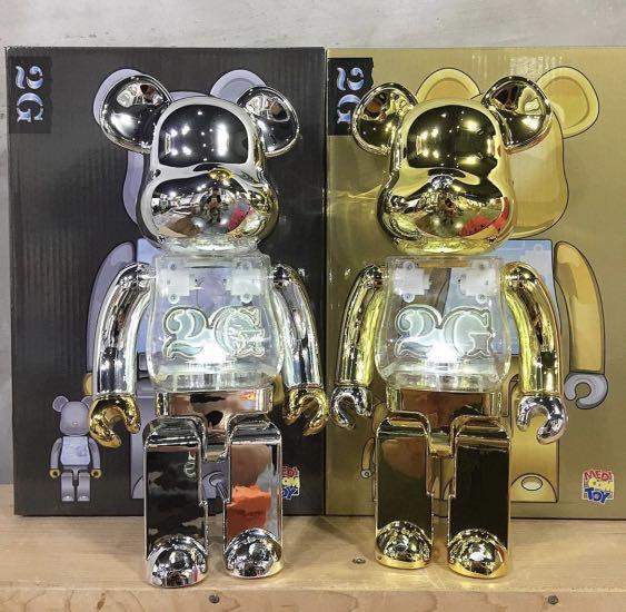 Bearbrick 2G Sorayama gold + silver set, Hobbies & Toys, Toys 