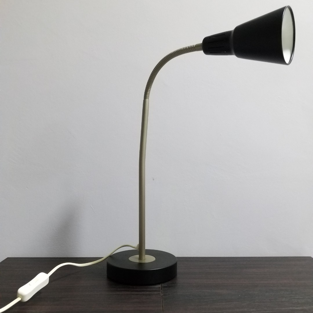 Black Ikea Kvart Work Table Lamp With E14 Lightbulb Furniture Home Decor Lighting Supplies On Carousell