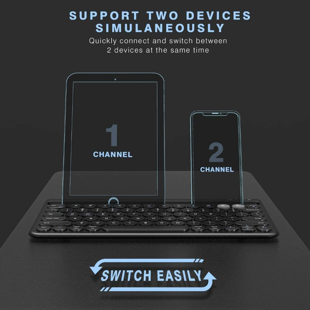 Bluetooth keyboard, Jelly Comb B046 Multidevice Wireless Keyboard for