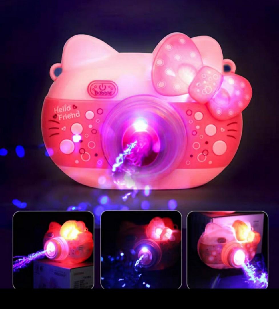 Bubble camera (Category: Kids Toys) located in Singapore. Submitted by akshoppingparadise (Listing ID 1021158516, Image 2). Description: Lots and lots of bubbles Comes with music, battery and bubble liquid Two colours to choose from Chat now for more details.