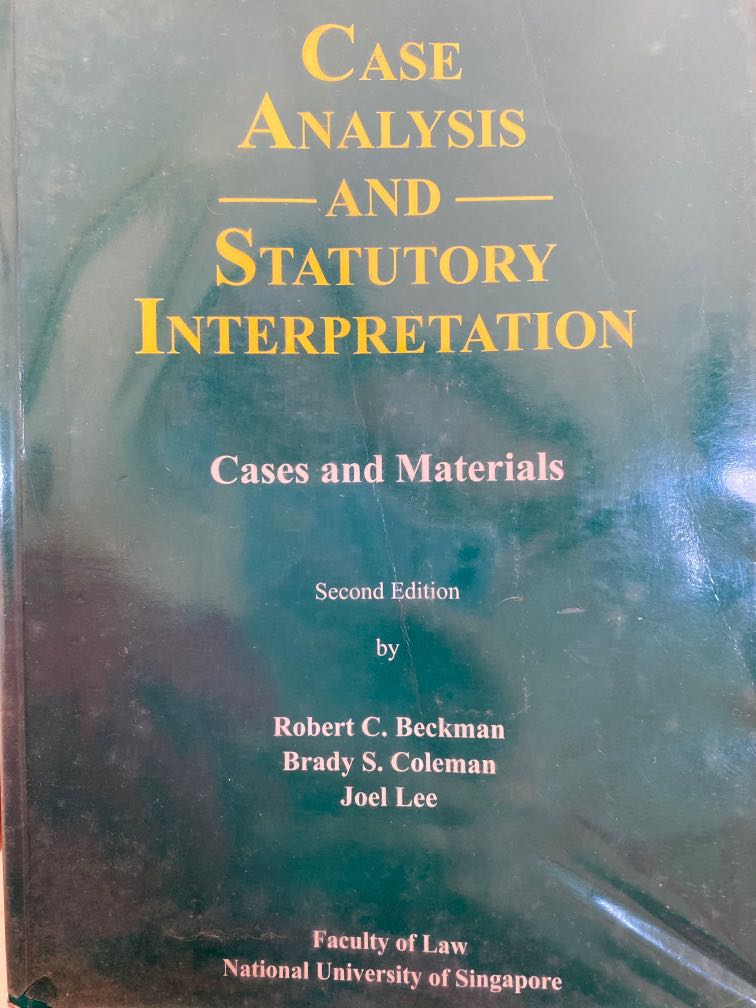 Case Analysis and Statutory Interpretation Cases and Materials, Hobbies ...