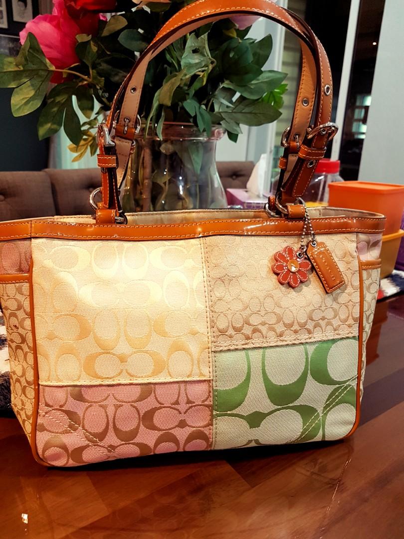 Coach purse multicolor patchwork discount