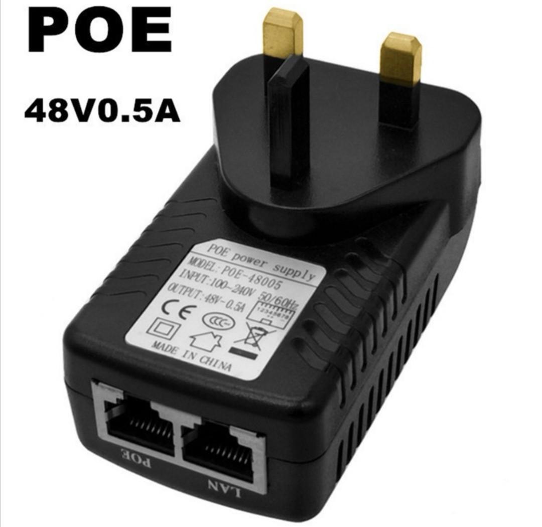48V 0.5A POE Injector – Power Over Ethernet Adapter For IP Cameras & 802.3 Devices