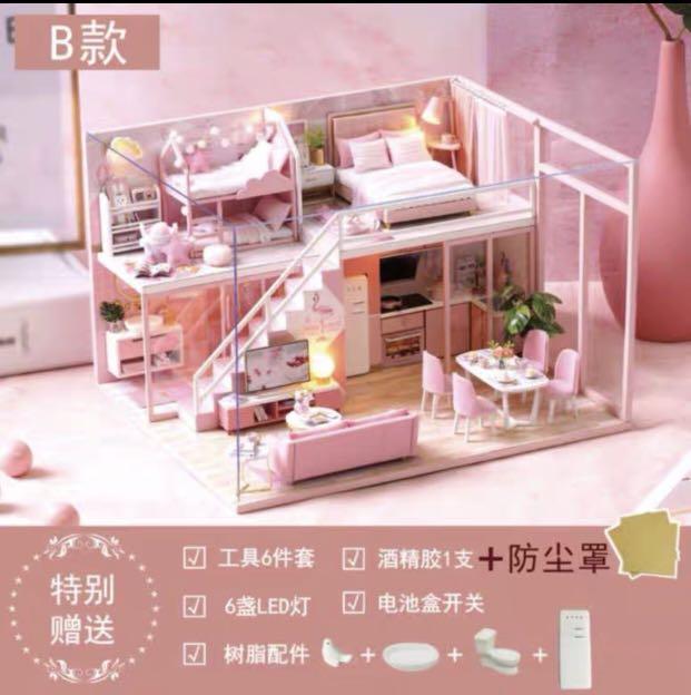 Diy Mini House Pink Design Craft Others On Carousell