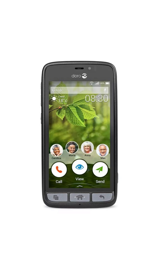 Doro 824 Senior-Friendly, Easy To Use Android Smartphone - Black