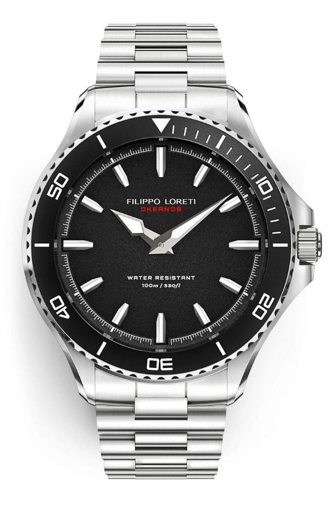Filippo Loreti Okeanos Black Steel Link Mobile Phones Gadgets Wearables Smart Watches on Carousell