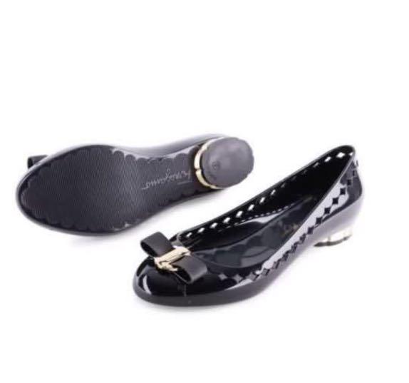 flower heel jelly ballet flat