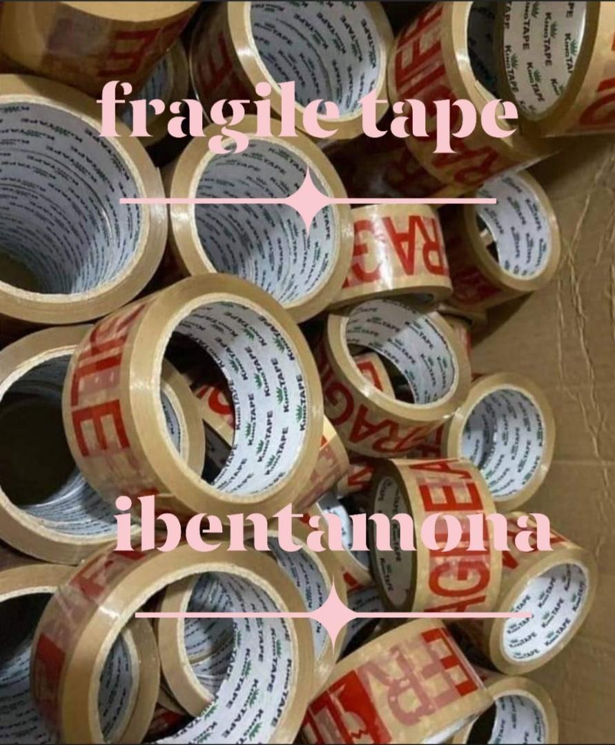 Fragile tapes packaging materials (Category: Craft Supplies & Tools) located in Manila. Submitted by ibentamona (Listing ID 1021295144, Image 1). Description: fragile tape 40 each 144 rolls per box #ibentamona #fragiletapes 0927.572.7821.