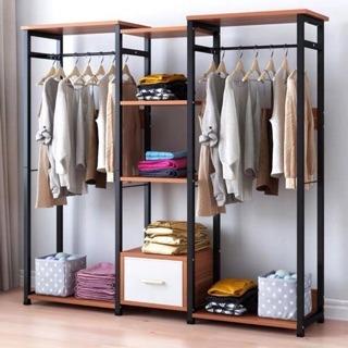 Free Shipping Nordic Design Large Capacity Wardrobe Clothes Hanger With Drawer Open Closet Rak Almari Baju Home Furniture Others On Carousell