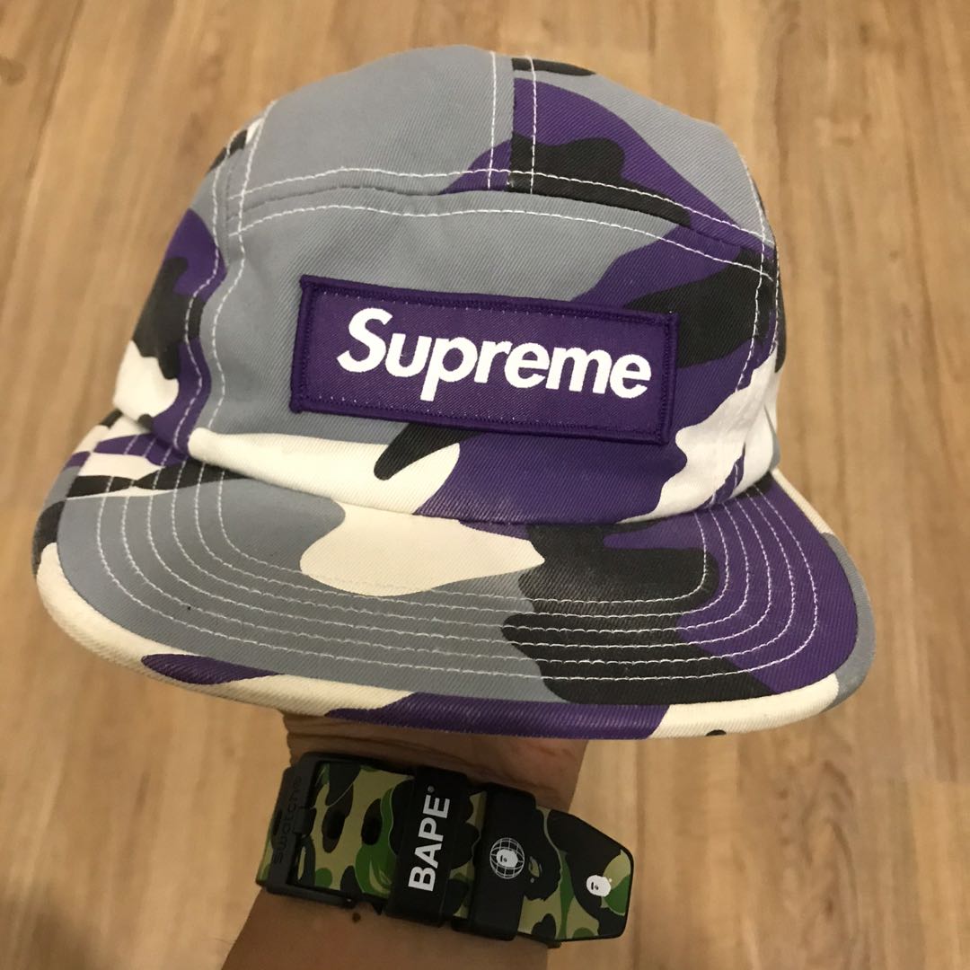 Supreme Camo Camp Cap Purple - 帽子