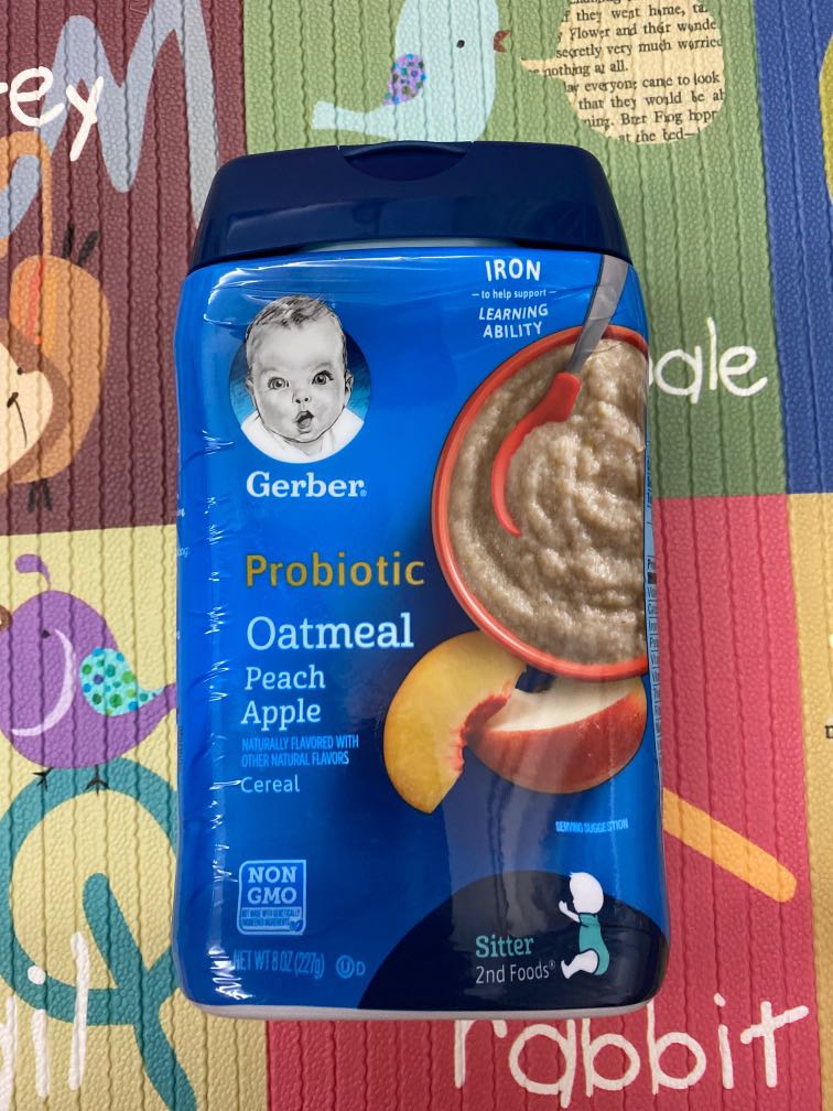 gerber probiotic oatmeal peach apple cereal
