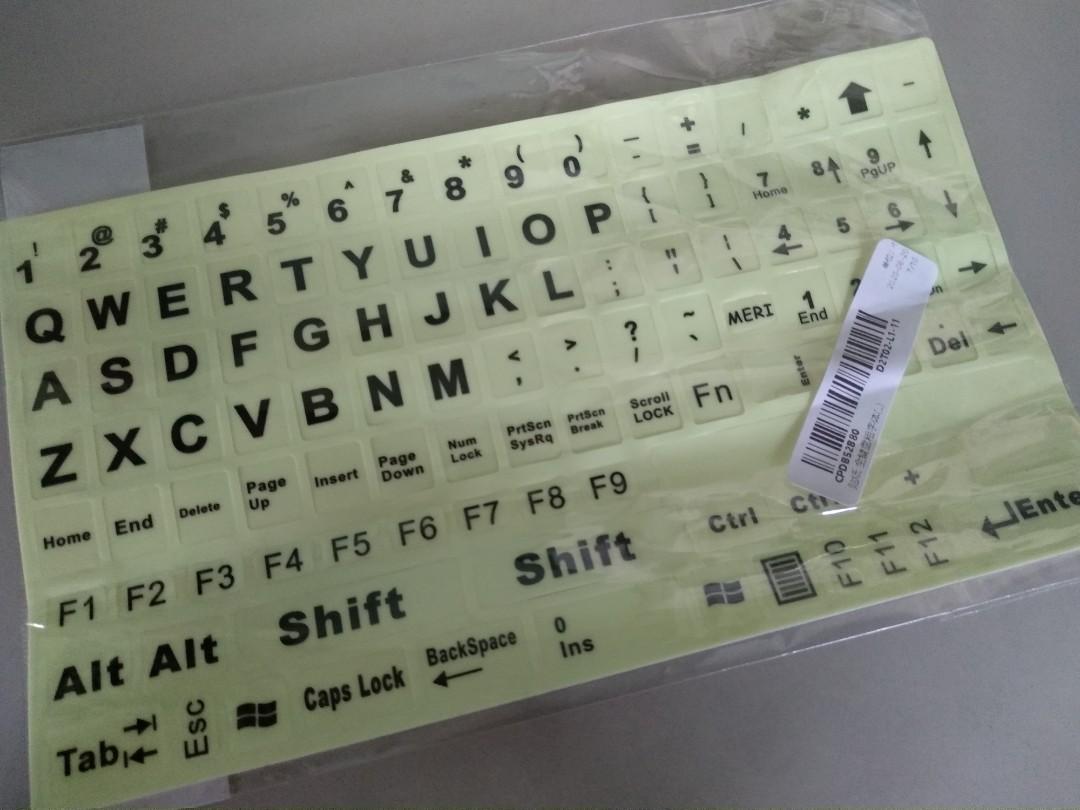 Glow in the Dark Keyboard Stickers, Computers & Tech, Parts