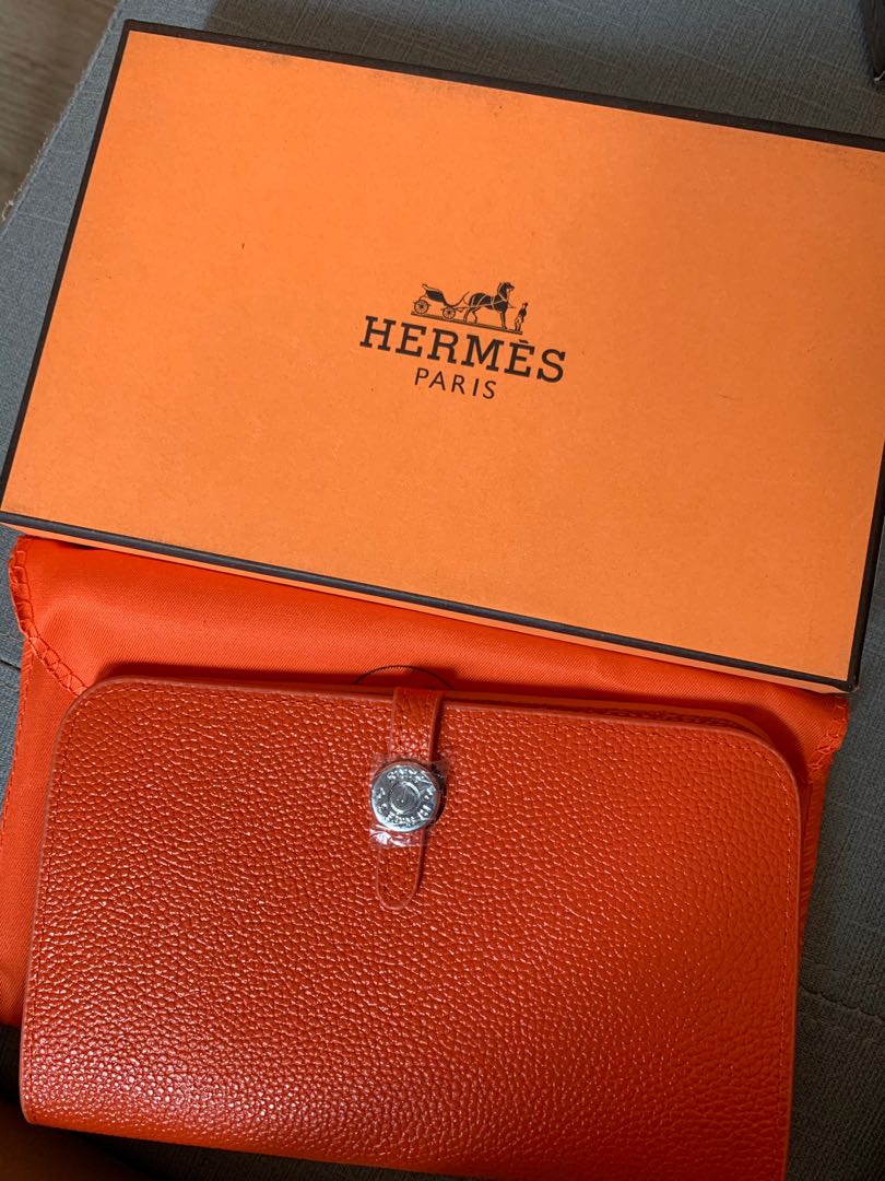 Authenticated Used Hermes HERMES Long Wallet Dogon Duolby Togo Bi-Fold  Organizer Ladies 