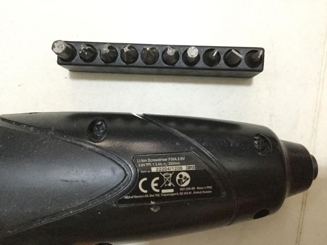 Ikea FIXA 3.6V cordless screwdriver set, Furniture & Home Living, Home