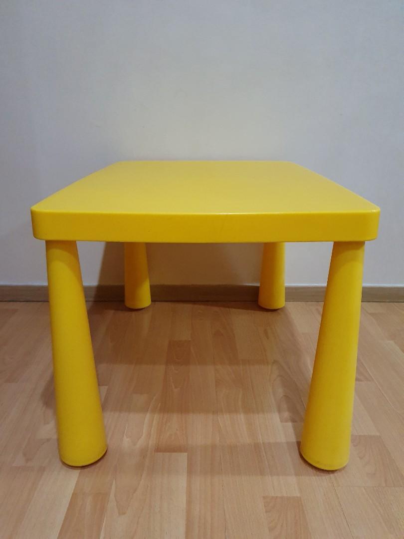 ikea mammut children s table red yellow babies kids baby nursery kids furniture kids tables chairs on carousell