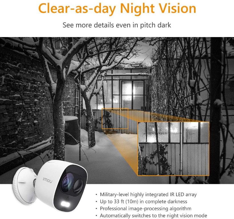 Imou Looc Weatherproof Outdoor Security Camera, Proactive Deterrence ...