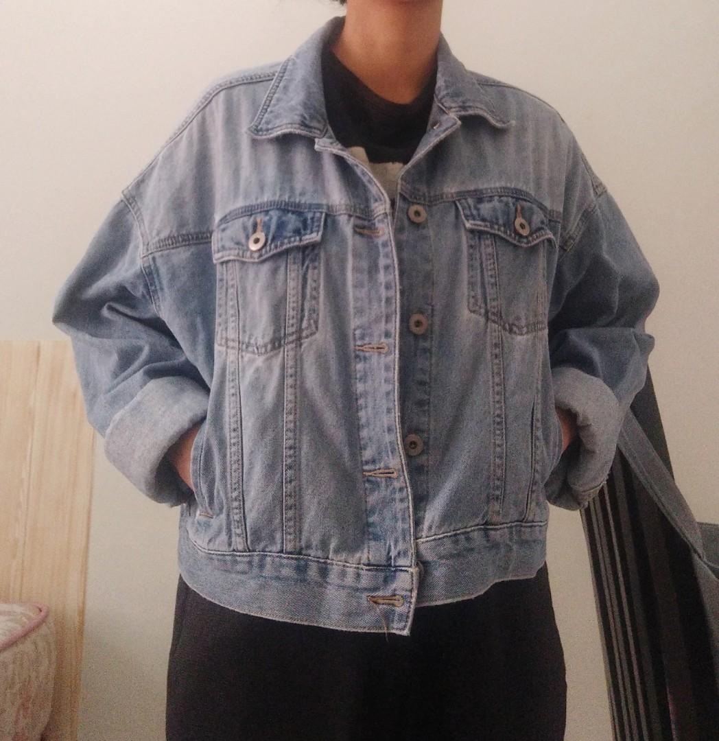 Jaket Jeans Crop Oversize, Fesyen 