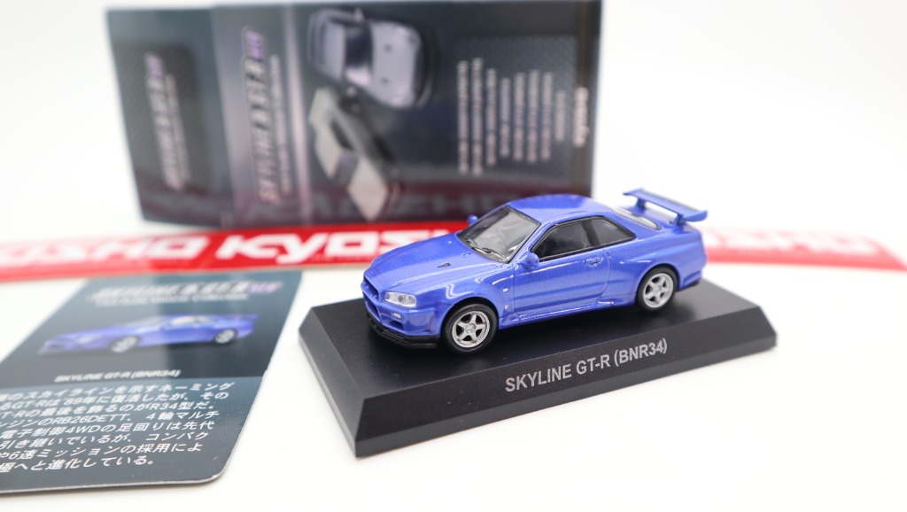 Kyosho 1/64 Nissan Skyline GTR R34 BCR34 Blue, 興趣及遊戲, 收藏品及紀念品, 明星周邊-  Carousell