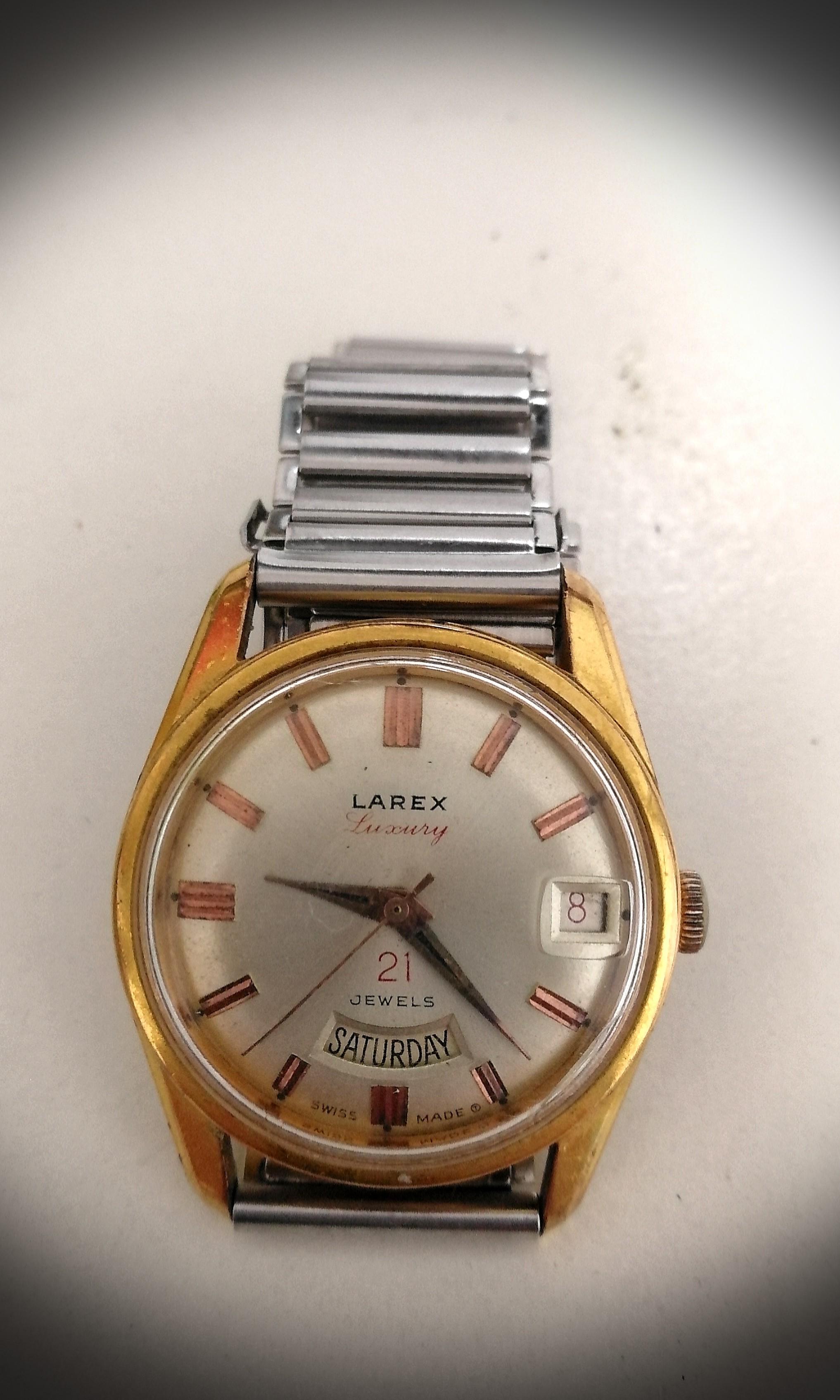 LAREX Luxury vintage swiss made watch mechanical hand winding 21 jewels