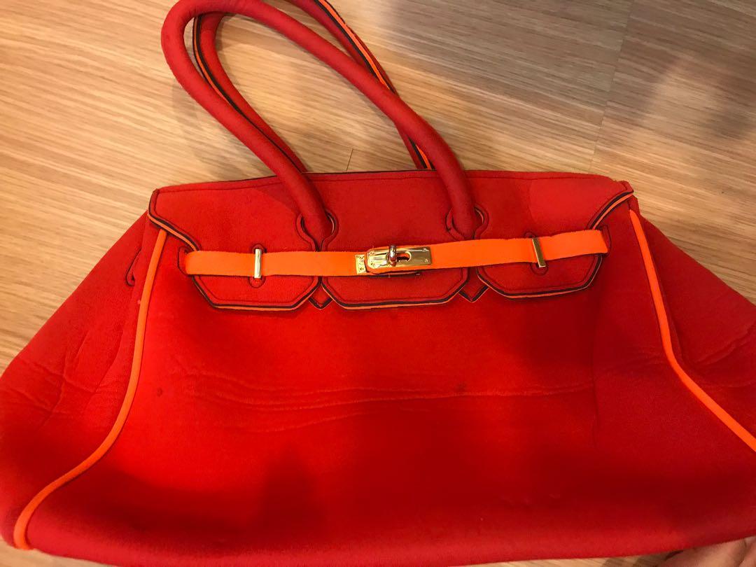 Neoprene birkin store bag