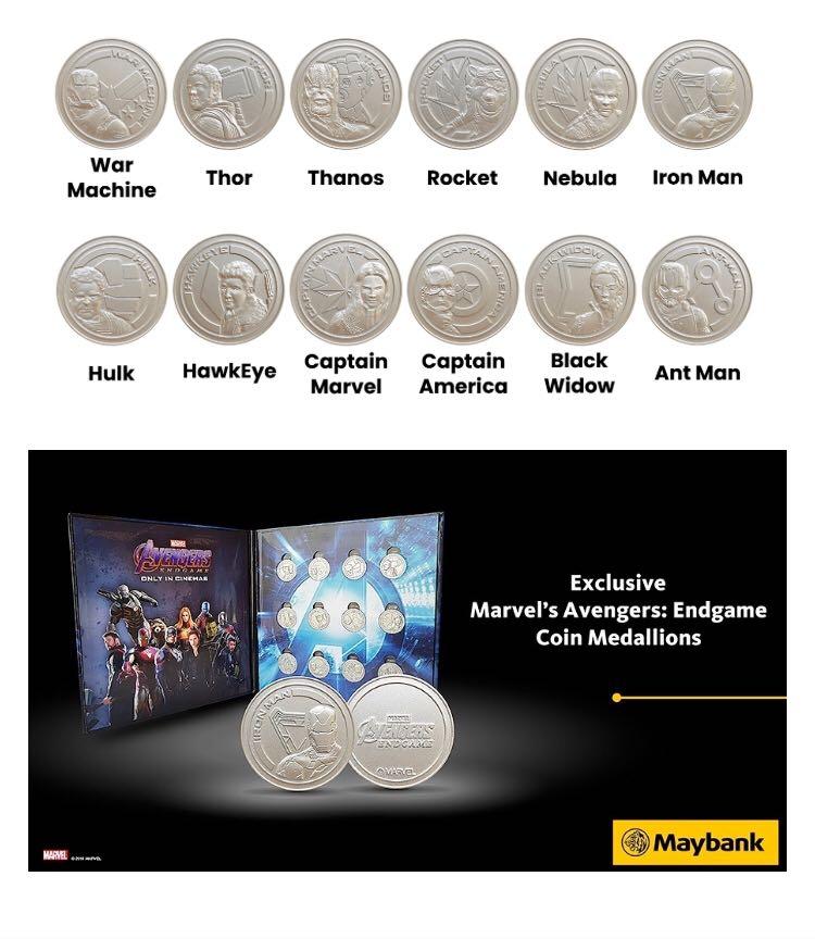 Limited Edition Maybank Exclusive Marvel S Avengers Endgame Medallion Coins Collector S Album Set Toys Games Action Figures Collectibles On Carousell