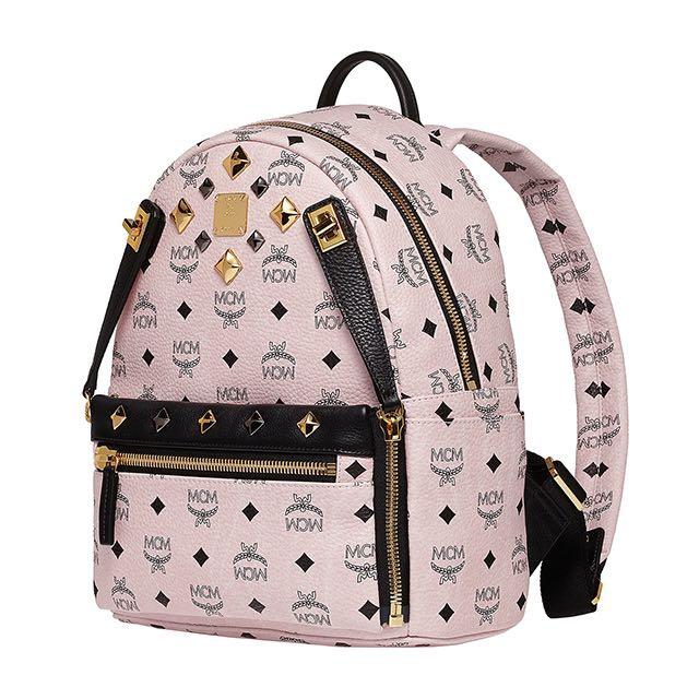 mcm mini backpack pink